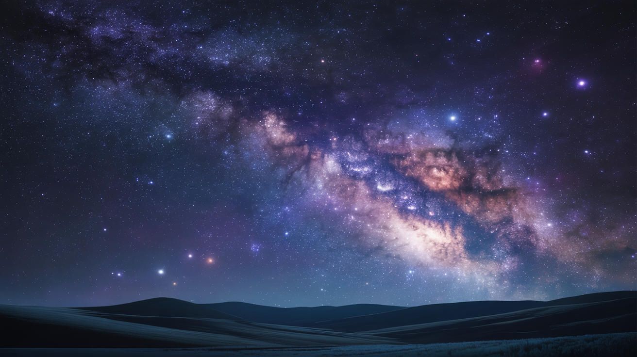 Breathtaking Milky Way galaxy spanning across the night sky over a serene landscape